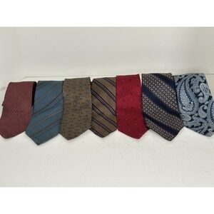 Christian‎ Dior, Cravates Silk Vintage Ties, Lot Of 7, Multicolor/multipattern